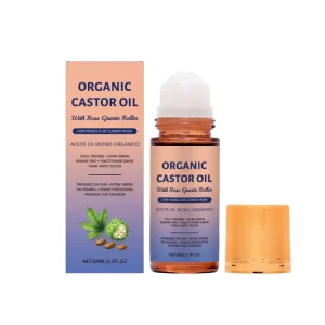 Rollerball Quartz Massage Body Care Caster Rose Oil Moisturizing Nourishing Body Massage Roll on Shimmer Oil Natural Fragrance
