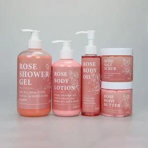 Rose 5pcs Body Care Set Glycerin Aloe Vera Hydrating Whitening Refreshing Non-sticky Skin Barrier