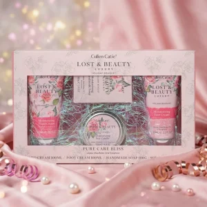 Rose Bathroom Shower Set for Body Care Moisturizing Cleansing Bath Gift Set Luxurious for Mothers Day Valentines Day Gift