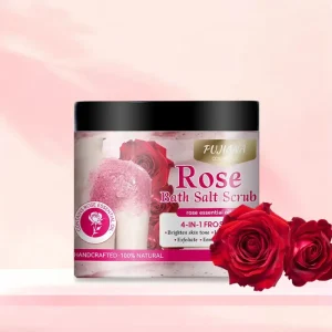 Rose Body Scrub Exfoliating Bath Salt Scrub Body Wash Skin Care Natural Ingredient for Brightening Moisturizing Deep Cleansing
