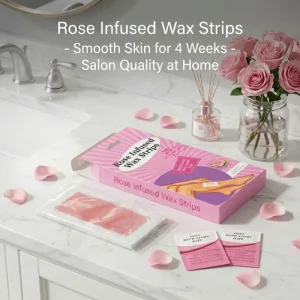 Rose Extract Cold Wax Strips Hair Removal for Sensitive Skin Body Legs Arms