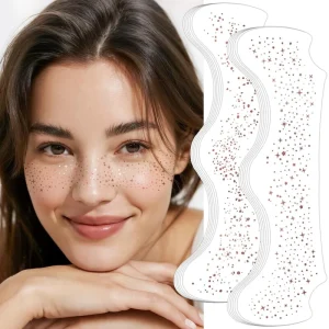 Rose Gold Indian Glitter Freckles Face & Body Water Resistant Eco Friendly Paper Temporary Tattoo Sticker Makeup Patches