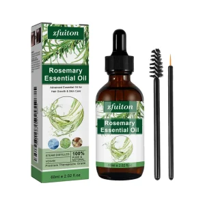 Rosemary Essential Oil for Hair Growth & Skin Care 60ml with Applicator Brushes