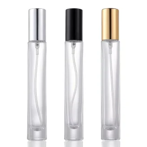 Round square 3 5 7 10 15 20 30 ml See Through Perfume Sprayer Use Glass Lotion Skin Toner Bottle with Metal Screw Cap