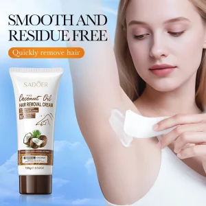 SADOER Coconut Oil Hair Removal Cream for Underarms and Legs