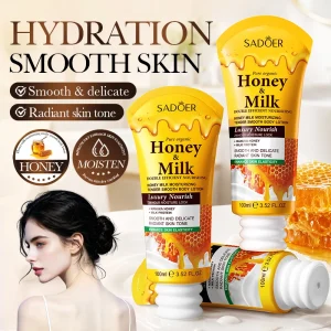 SADOER Honey Milk Moisturizing and Smooth Body Lotion for Autumn Winter Anti Dry Skin Body Lotion for the Whole Body