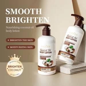 SADOER Natural Organic Coconut Oil Body Lotion Women Body Butter Cream Moisturizing Nourishing Whitening Body Lotion