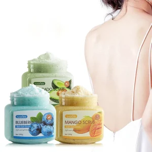 SADOER OEM Fruit Bath Salt Body Care Scrub Exfoliating Pore Cleansing Skin Nursing Products Scrubs