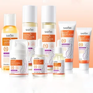 SADOER OEM Women’s Skin Care Set Oats Facial Serum Vitamin C Moisturizing Emulsion Mild Amino Acid Anti Stretch Marks Cream