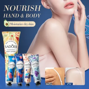 SADOER Private Label Vitamin C Body Lotion and Hand Cream Set Brightening Moisturizing Skin Care Kit for Body and Hand Care
