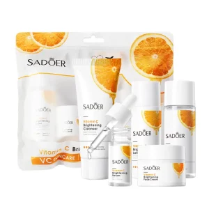SADOER Vitamin C Hydrating Moisturizing Brightening and Whitening Travel Set Skincare Travel Kit
