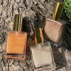SHS Beauty Products Luxury Waterproof Vegan Shimmering Body Oil with Spray Nozzle 50ml Glass Bottle Body Shimmer Oil