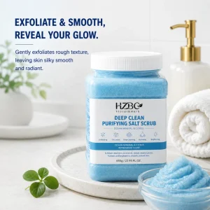 SPA Salon Size Purifying Salt Body Scrub Deep Cleansing Sea Salt Exfoliator Detox Anti Acne Treatment for Back & Body
