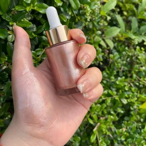 SPF Glitter Body Shimmer Oil Scented Foundation in Sunscreen Glass Bottle
