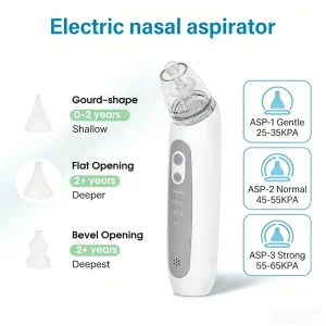 Safe Electric Baby Nasal Aspirator Built in Music Lioht ABS Nose Cleaner Portable USB & Battery Powered 400mAh Booger Remoyal