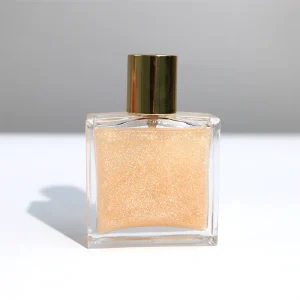 Scented Vegan Glitter Powder Private Label Spf Sunscreen Shimmer Body Oil Glitter Oil Glass Bottle Body Shimmer Oil