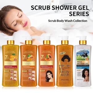 Scrub Shower Gel Series Deep Cleansing and Super Whitening Body Wash Exfoliating Lightening OEM Available