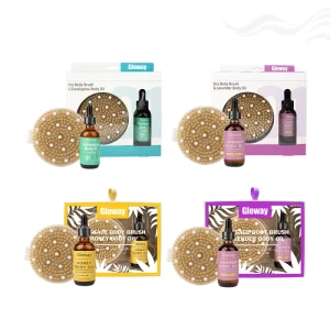 Self Body Care SPA Gift Massage Oil Set Skin Detox Kit Lymphatic Drainage Cellulite Exfoliating Dry Body Brush with Massage Oil