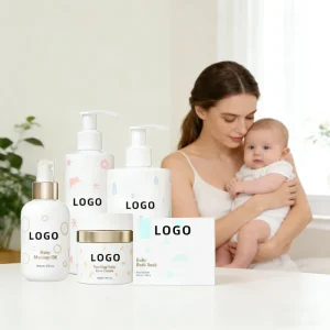 Sensitive Skin Newborn Baby Skin Care Set with Herbal Vitamin C Moisturizer Lotion Massage Oil Shampoo Body Wash All Skin Types