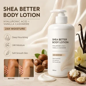 Shea Better Body Lotion Hyaluronic Acid 24 Hours Moisturizing Soothing Vanilla Cashmere Skin Care Hydrating Milk