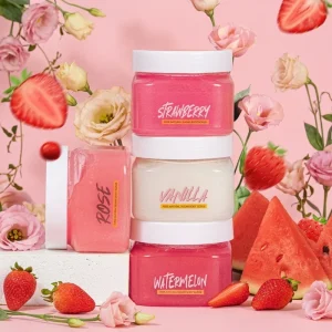 Shea Sugar Rose Body Scrub Private Label OEM Natural Watermelon Strawberry Exfoliating Whitening Organic Body Scrub