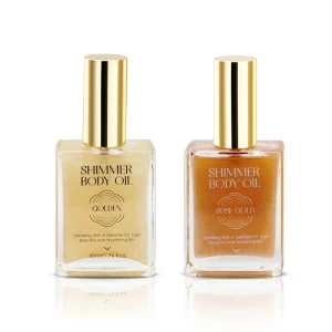Shimmer Oil Makeup Golden Rose Gold Glow Highlighter Liquid Glitter Face Body Shimmer Oil for Custom Color