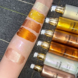 Shimmering Dry Oil for Hair Face and Body Shiny Makeup with Private Label