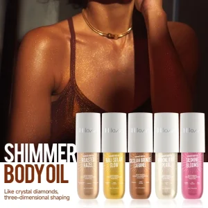 Shimmering Golden Highlight Body Oil for Long Lasting Glow and Brightening Moisture