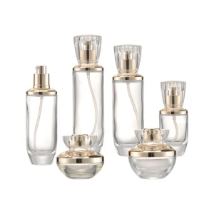 Shine Cosmetic Set Packaging Skin Care Bottle Face Cream 50g clear Glass Bottle Container for Face Body Cream Packing