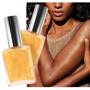 Shiny Liquid Body Highlighter Makeup Glitter Private Label Body Glowing Shimmer Oil