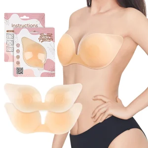 Silicone Lacquer Breast Forms Realistic Shemale Patch Strapless Push up Bra Soft Seamless Self adhesive