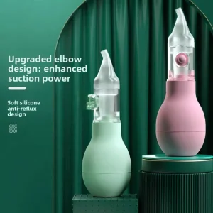 Silicone Nasal Aspirator for Newborns & Children Baby Nasal Mucus Cleaner Soft Silicone Strong Suction Anti Reverse Flow Design