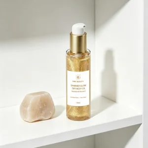 Silk Finish Shimmer Body Oil Organic Almond Oil Nourishing Glowing Shimmer Body Oil