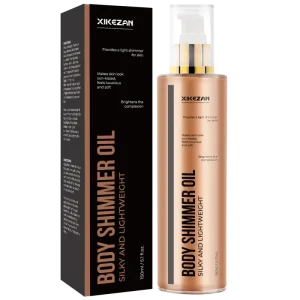 Silky Lightweight Body Shimmer Oil Organic Tanning Oil Liquid Highlight for Face Body Glitter (5.1 Fl.Oz)
