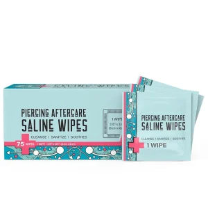 Single Use Pre-Moistened Tattoo Piercing Aftercare Saline Wipes for Bump Keloid
