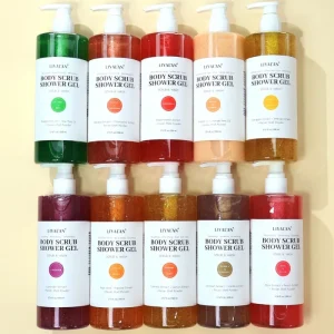 Skin Brightening Whitening Lightening Exfoliating Scrub Body Wash Vitamin C Turmeric Kojic Acid Papaya Shower Gel