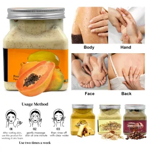 Skin Care Exfolianting Whitening Moisturizing Face Scrub Papaya Face Body Scrub