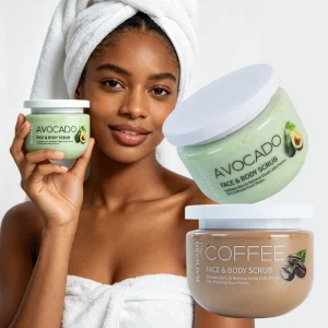 Skin Care Face Body Aloe Vera Avocado Strawberry Coffee Fruity Exfoliating Whitening Body Scrub