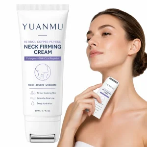 Skin Care Retinol GHK Cu Neck Gua Sha Neck Face Firming Cream with Massage Roller Tightening Lifting