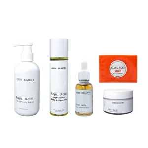 Skin Care Set Whitening Kojic Acid Soap Body Lotion Body Oil Face Serum Cream Kojic Acid Set