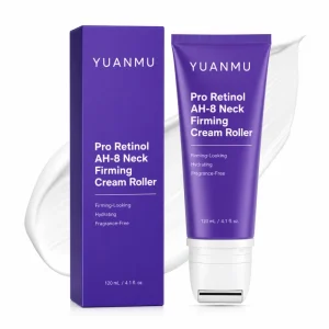 Skin Repair Moisturizing Face Double Chin Anti Wrinkle Tightening Firming Pro Retinol AH 8 Neck Cream with Face Roller