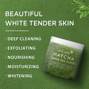 Skincare Body Scrubs Sulfate free Exfoliator Deep Cleansing and Green Tea Matcha Body Scrub To Remove Dead Skin