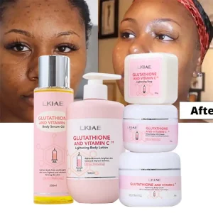Skincare Set Anti Acne Dark Spot Whitening Private Label Body Oil Lotion Soap Face Body Cream Brightening Skin Care Set