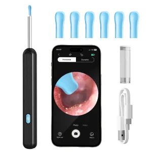 Smart Mini 6LED 3-Axis Wifi Wireless Ear Tool Pick Set Ear Scope with Camera Digital Otoscope Video Visual Cleaner