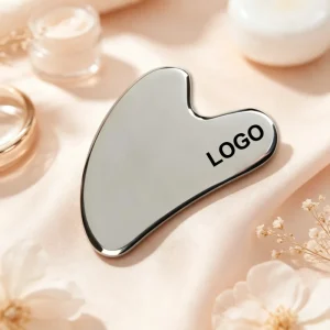 Smooth Edge Stainless Steel Heart Skin Scraper Lymphatic Scraper Pain Relief Meridian Massage Tool for Face Neck Salon Use