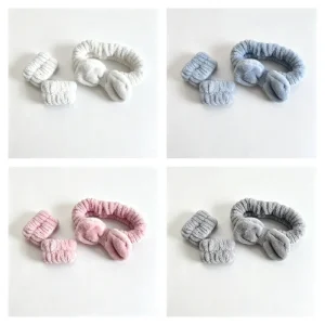Spa Bath Headband Wristbands Set Makeup Skincare Hair Band Skin Care Accessories Face Wash Tool