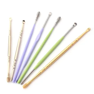 Spiral Ear Wax Removal Ear Cleaning Tool with Stainless Steel Spiral Ear Wax Removal Kit Silicone Caps Earpick