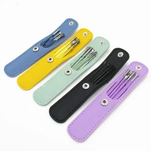 Stainless Steel 6pcs Earpick Wax Remover Set Curette Ear Pick Cleaner Ear Cleaner Spoon Care Ear Clean Tool with PU Bag