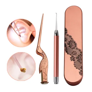 Stainless Steel Endoscope Spoon Ear Picker with Luminous Visual Feature for Ear Wax Removal Portable Salon Use