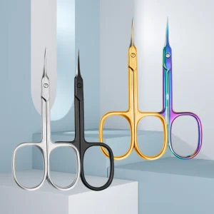 Stainless Steel Manicure Nail Accessories and Tools Curved Cuticle Scissors Factory Russian Nail Scissors